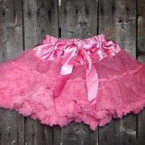 Girls Fluffy Petti Skirt, Size: L (4T-8T) Tutu Skirt, Color: Hot Pink